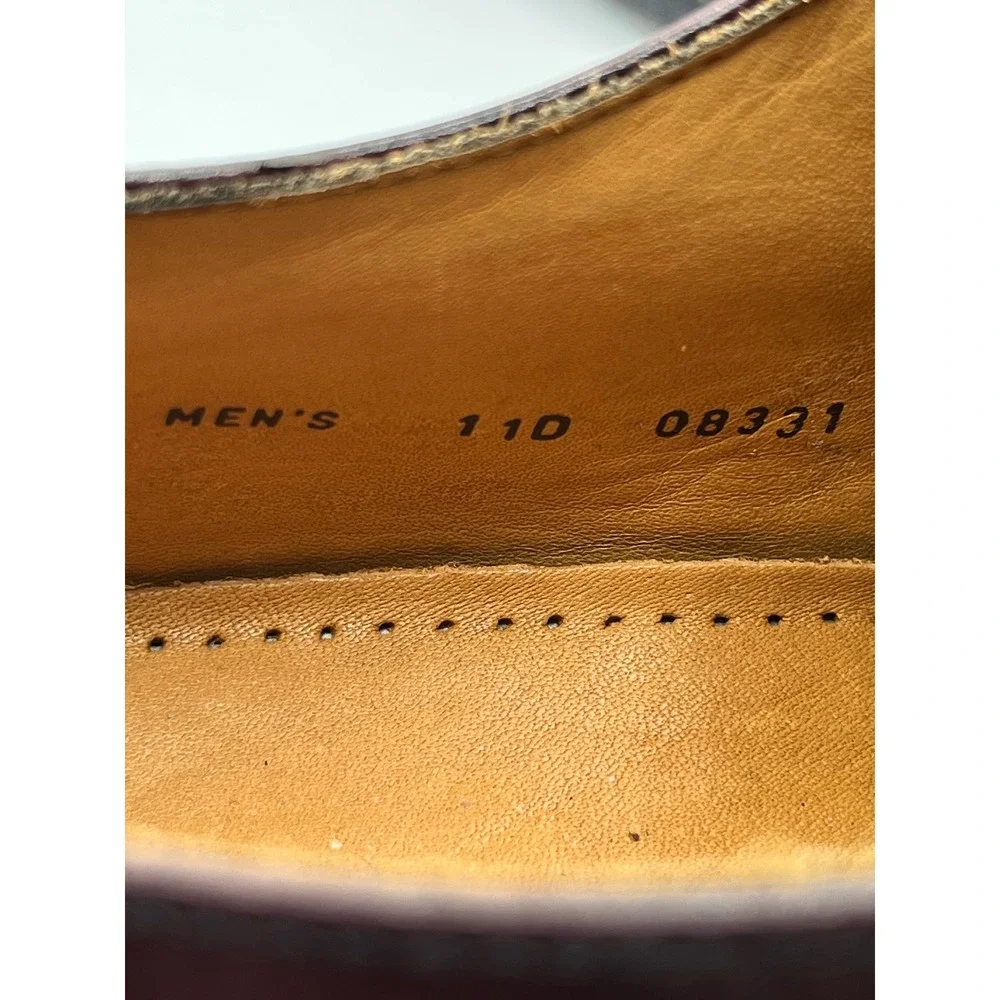 Cole Haan Men Sz 11D Burgundy Leather Cap Toe Derby Dress Shoes 08331